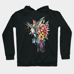 Floral Humming Bird Logo Design Hoodie